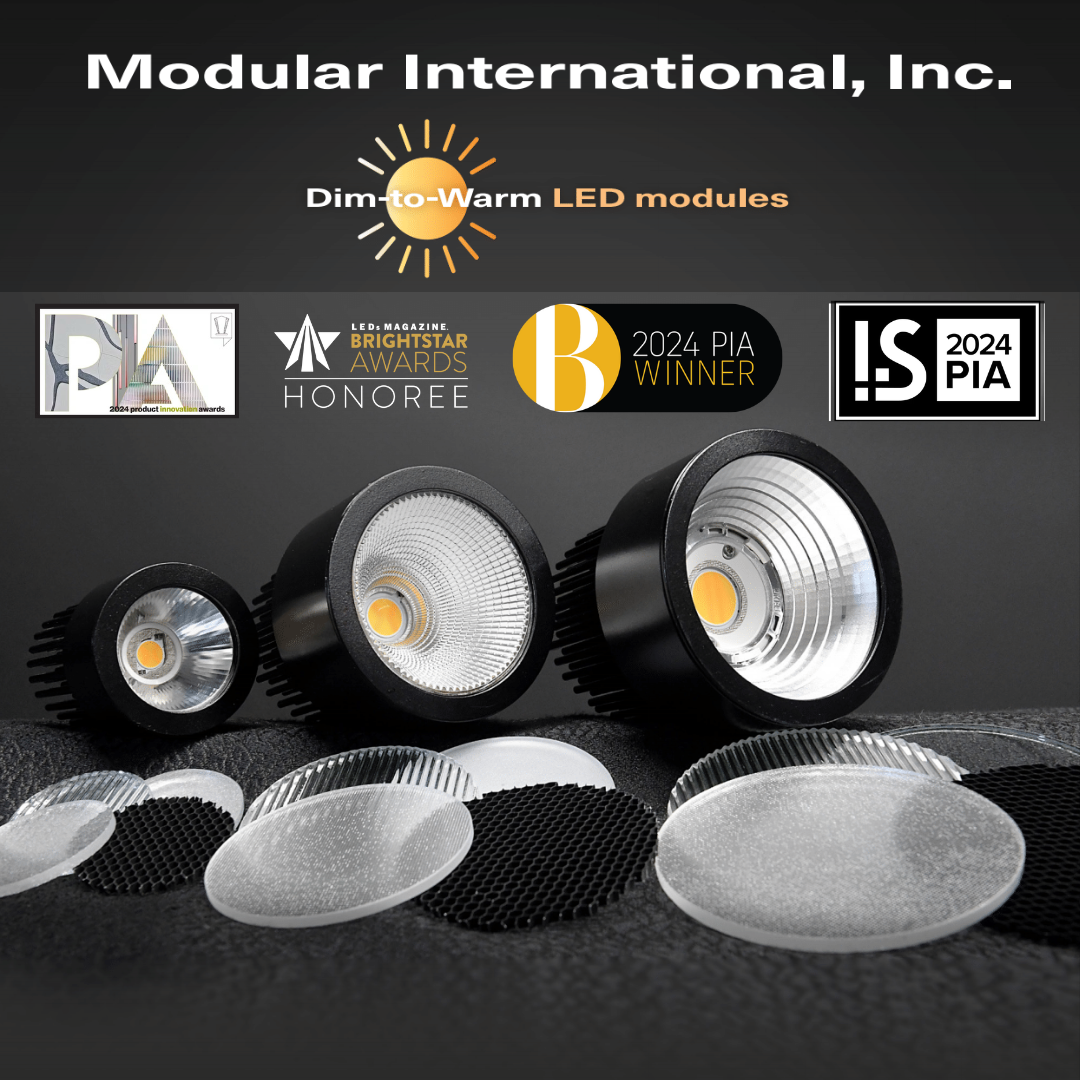 Modular International Wins Multiple Industry Awards for Innovative Dim-to-Warm LED Modules